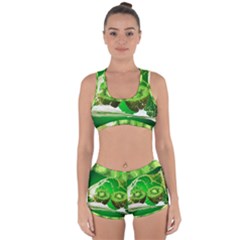 Kiwi Fruit Vitamins Healthy Cut Racerback Boyleg Bikini Set