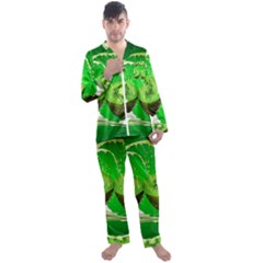 Kiwi Fruit Vitamins Healthy Cut Men s Long Sleeve Satin Pajamas Set by Amaryn4rt