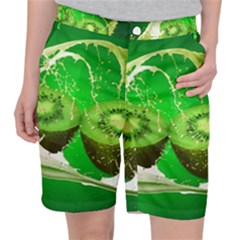 Kiwi Fruit Vitamins Healthy Cut Women s Pocket Shorts by Amaryn4rt