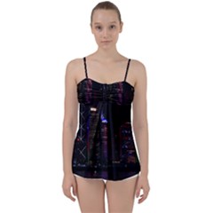 Hong Kong China Asia Skyscraper Babydoll Tankini Top