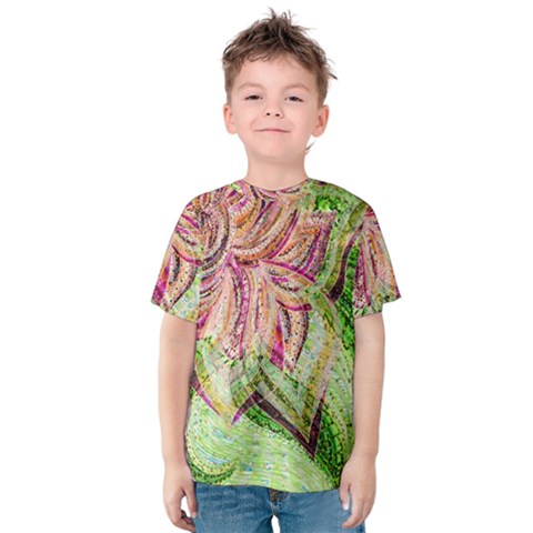 Colorful Design Acrylic Canvas Kids  Cotton T-shirt by Amaryn4rt