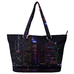 Hong Kong China Asia Skyscraper Full Print Shoulder Bag by Amaryn4rt