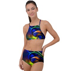 Light Texture Abstract Background Halter Tankini Set by Amaryn4rt