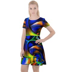 Light Texture Abstract Background Cap Sleeve Velour Dress  by Amaryn4rt