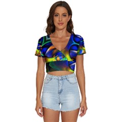 Light Texture Abstract Background V-neck Crop Top