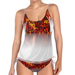 Effect Pattern Brush Red Tankini Set by Amaryn4rt