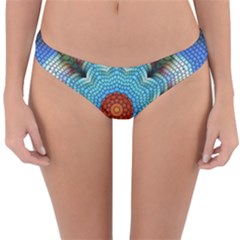 Pattern Blue Brown Background- Reversible Hipster Bikini Bottoms