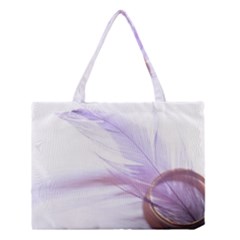 Ring Feather Marriage Pink Gold Medium Tote Bag