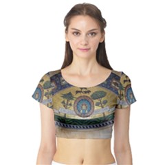 Peace Monument Werder Mountain Short Sleeve Crop Top by Amaryn4rt