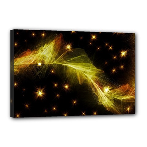 Particles Vibration Line Wave Canvas 18  X 12  (stretched) by Amaryn4rt