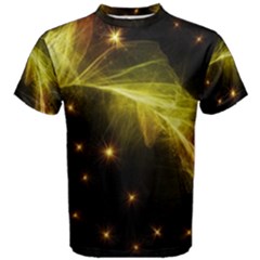 Particles Vibration Line Wave Men s Cotton T-shirt by Amaryn4rt