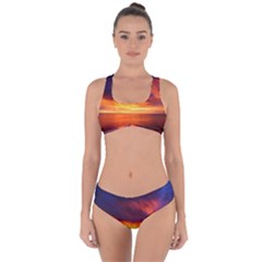 Sunset The Pacific Ocean Evening Criss Cross Bikini Set by Amaryn4rt