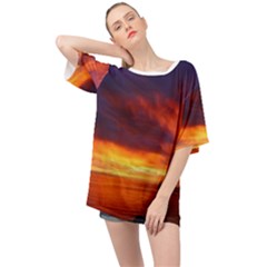 Sunset The Pacific Ocean Evening Oversized Chiffon Top by Amaryn4rt