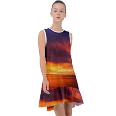 Sunset The Pacific Ocean Evening Frill Swing Dress by Amaryn4rt