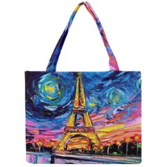 Eiffel Tower Starry Night Print Van Gogh Mini Tote Bag by Modalart