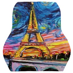 Eiffel Tower Starry Night Print Van Gogh Car Seat Back Cushion  by Modalart