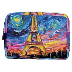 Eiffel Tower Starry Night Print Van Gogh Make Up Pouch (medium) by Modalart