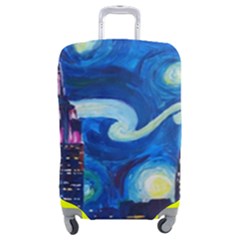 Starry Night In New York Van Gogh Manhattan Chrysler Building And Empire State Building Luggage Cover (medium) by Modalart