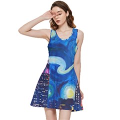 Starry Night In New York Van Gogh Manhattan Chrysler Building And Empire State Building Inside Out Racerback Dress by Modalart