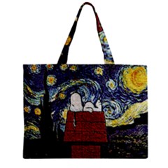 Cartoon Dog House Van Gogh Zipper Mini Tote Bag by Modalart