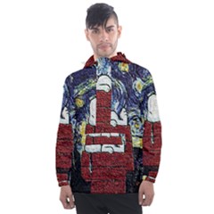 Cartoon Dog House Van Gogh Men s Front Pocket Pullover Windbreaker