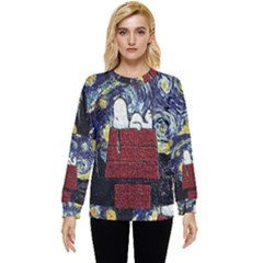 Cartoon Dog House Van Gogh Hidden Pocket Sweatshirt by Modalart