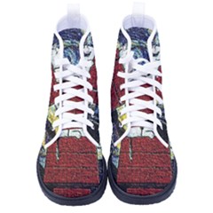 Cartoon Dog House Van Gogh Women s High-Top Canvas Sneakers