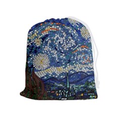 Mosaic Art Vincent Van Gogh Starry Night Drawstring Pouch (xl) by Modalart