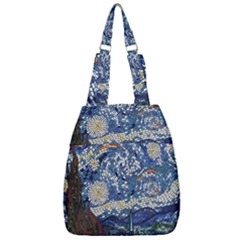 Mosaic Art Vincent Van Gogh Starry Night Center Zip Backpack by Modalart