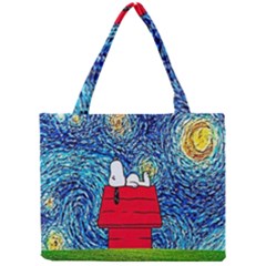 Cartoon Dog Starry Night Van Gogh Parody Mini Tote Bag by Modalart