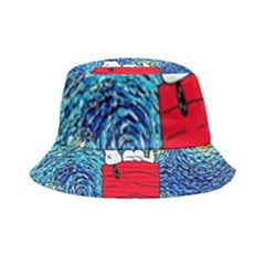 Cartoon Dog Starry Night Van Gogh Parody Inside Out Bucket Hat by Modalart