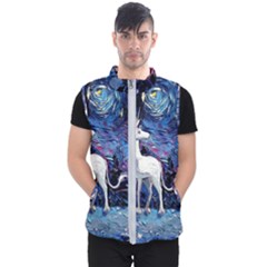 Unicorn Starry Night Print Van Gogh Men s Puffer Vest