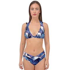 Unicorn Starry Night Print Van Gogh Double Strap Halter Bikini Set by Modalart