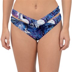 Unicorn Starry Night Print Van Gogh Double Strap Halter Bikini Bottoms