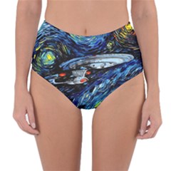 Star Ship Parody Art Starry Night Reversible High-Waist Bikini Bottoms