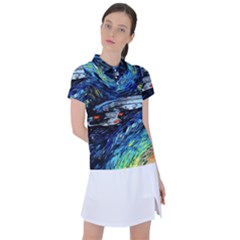 Star Ship Parody Art Starry Night Women s Polo T-shirt