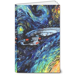 Star Ship Parody Art Starry Night 8  x 10  Softcover Notebook