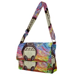 Totoro Starry Night Art Van Gogh Parody Full Print Messenger Bag (l) by Modalart