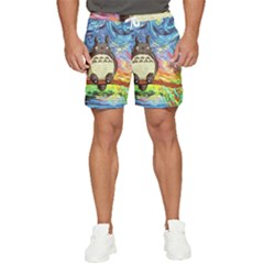 Totoro Starry Night Art Van Gogh Parody Men s Runner Shorts by Modalart