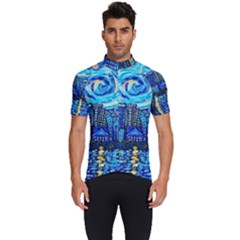 Starry Night Van Gogh Painting Art City Scape Men s Short Sleeve Cycling Jersey by Modalart