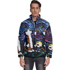 Cartoon Art Starry Night Van Gogh Men s Puffer Bubble Jacket Coat by Modalart