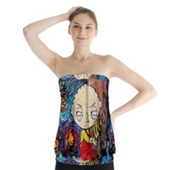 Cartoon Starry Night Vincent Van Gogh Strapless Top by Modalart