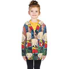 Cartoon Starry Night Vincent Van Gogh Kids  Double Breasted Button Coat by Modalart