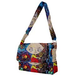 Cartoon Starry Night Vincent Van Gogh Full Print Messenger Bag (l) by Modalart