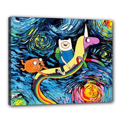 Adventure Time Art Starry Night Van Gogh Canvas 20  X 16  (stretched) by Modalart