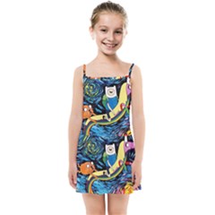 Adventure Time Art Starry Night Van Gogh Kids  Summer Sun Dress