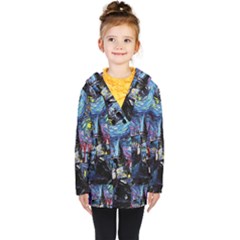 Castle Hogwarts Starry Night Print Van Gogh Parody Kids  Double Breasted Button Coat