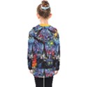 Castle Hogwarts Starry Night Print Van Gogh Parody Kids  Double Breasted Button Coat View2