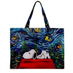 Dog House Vincent Van Gogh s Starry Night Parody Zipper Mini Tote Bag by Modalart