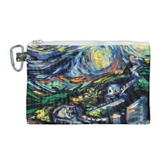 The Great Wall Nature Painting Starry Night Van Gogh Canvas Cosmetic Bag (large) by Modalart